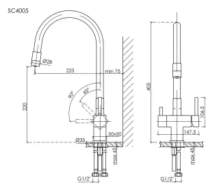 Смеситель для кухни Sancos Arno SC4005MB чёрный матовый
